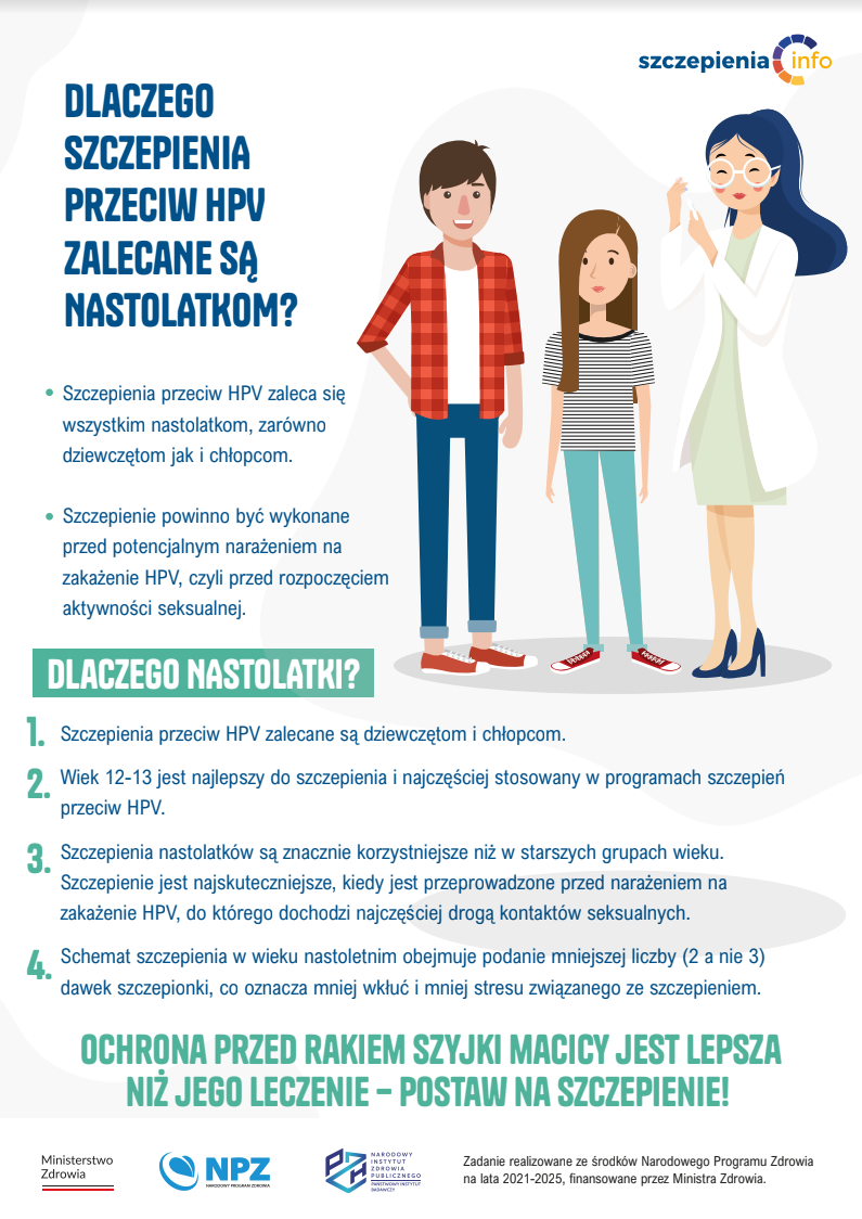 Dlaczego szczepienie przeciw HPV zalecane są nastolatkom